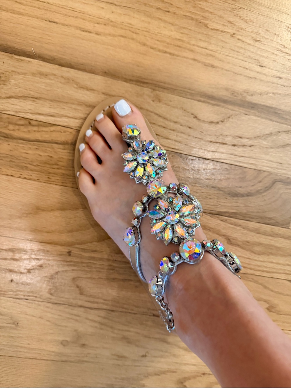 MYSTIQUE Amelia Sandals - Iridescent - Excellent Size 7